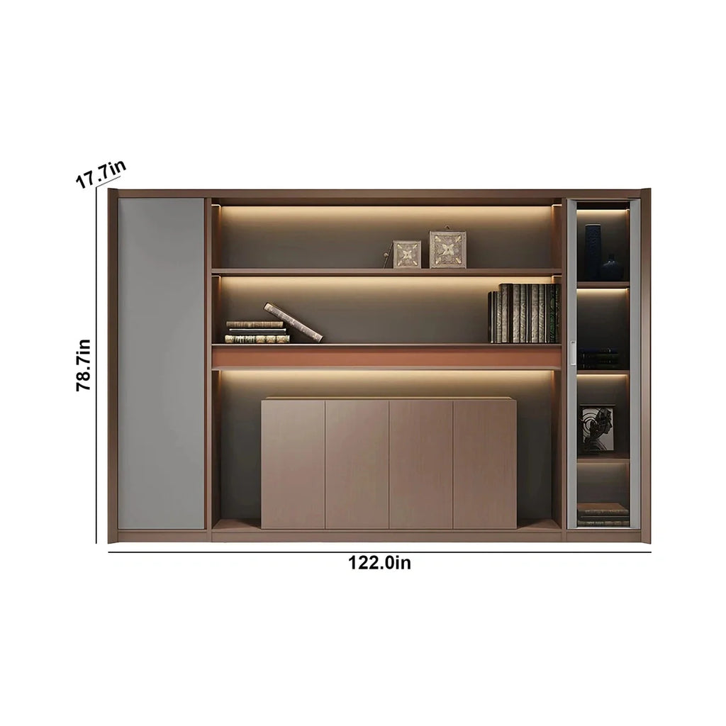 Kaelios · Office Shelves w/ Lighting & Storage