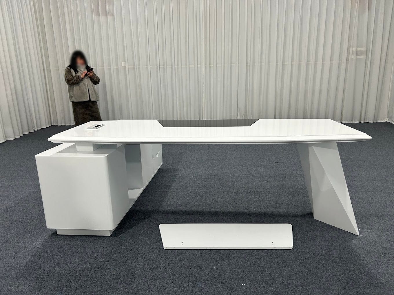 Turing · White L-Shaped Executive Desk
