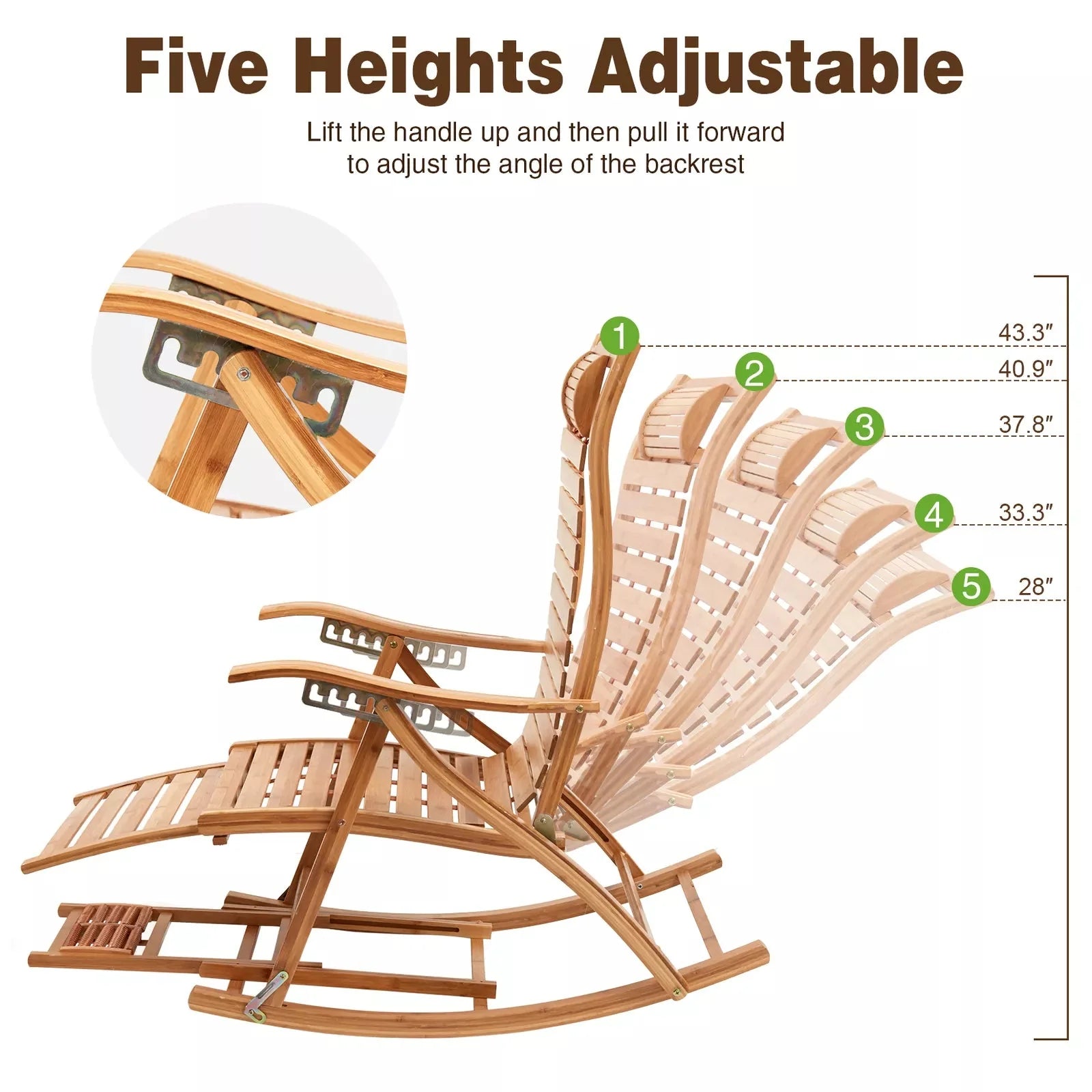 Bamboo Foldable Rocking Chair