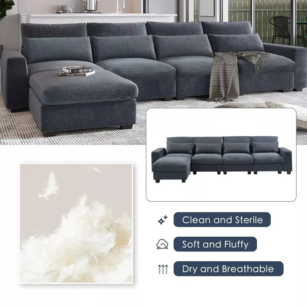 Oversized Modular L Shaped Sectional Couch